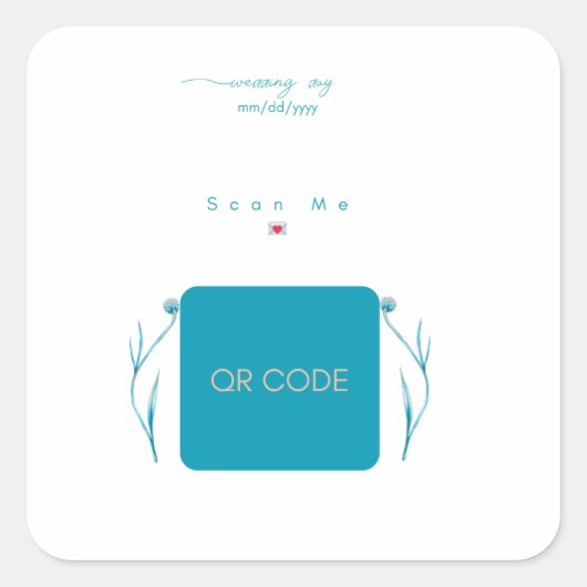 Autocollant de code QR à scanner Mariage Jointure  (Devant)