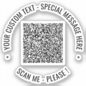 Autocollant de code QR avec texte personnalisé et (Recto)