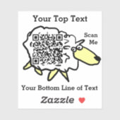 Autocollant de code QR de mouton amusant (Feuille)