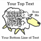 Autocollant de code QR de mouton amusant (Devant)