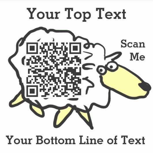 Autocollant de code QR de mouton amusant (Devant)