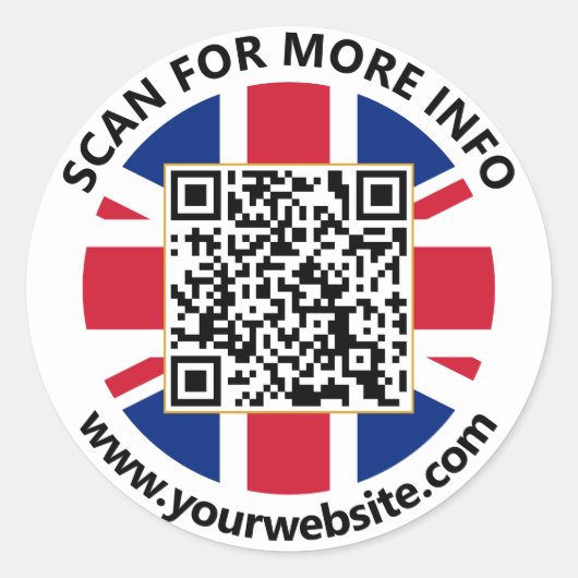 Autocollant de code QR du Royaume-Uni moderne Drap (Devant)