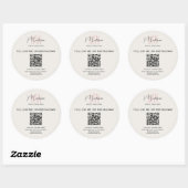 Autocollant de code QR Monogramme Logo Boulangerie (Feuille)