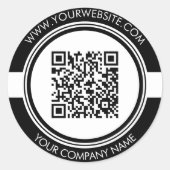 Autocollant de code QR noir et blanc moderne (Devant)