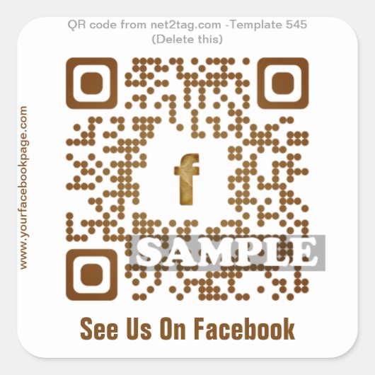 Autocollant de code QR personnalisé (modèle de cod (Devant)