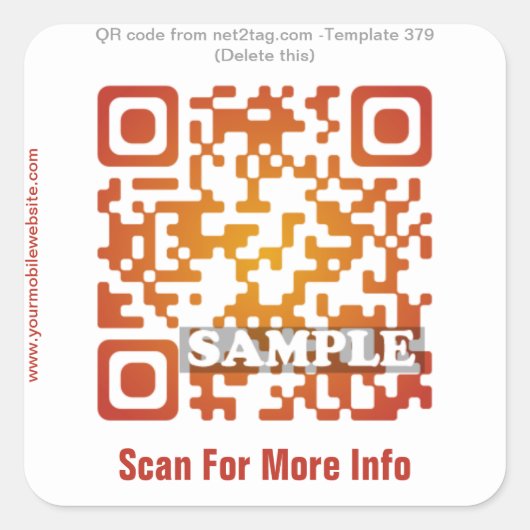 Autocollant de code QR personnalisé (modèle de cod (Devant)