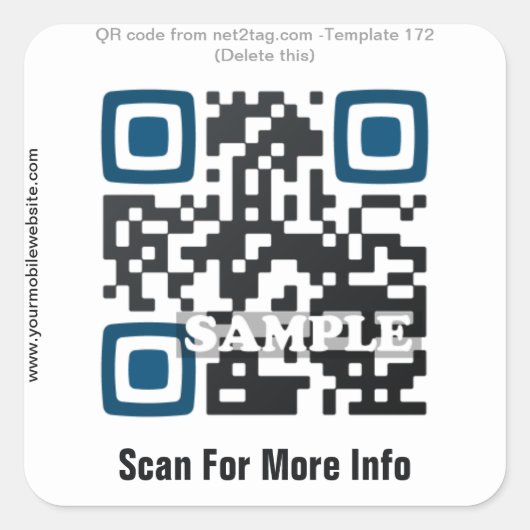 Autocollant de code QR personnalisé (modèle de cod (Devant)