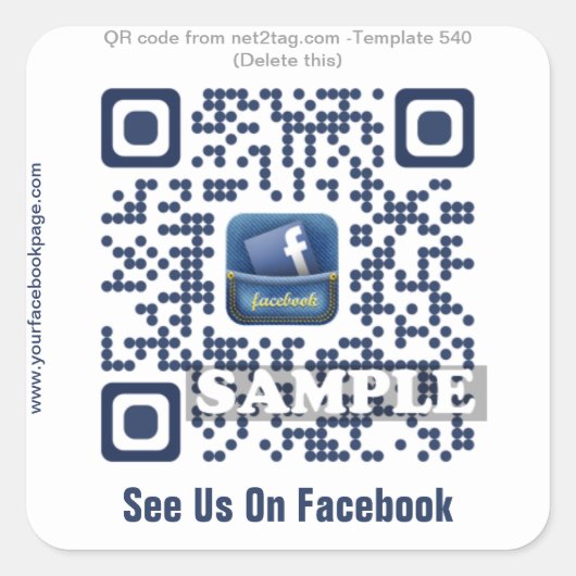 Autocollant de code QR personnalisé (modèle de cod (Devant)