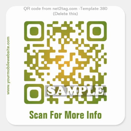 Autocollant de code QR personnalisé (modèle de cod (Devant)