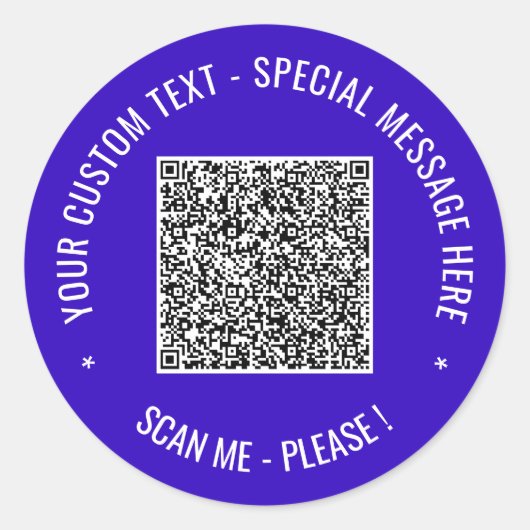 Autocollant de code QR personnalisé Texte et coule (Devant)