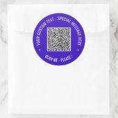 Autocollant de code QR personnalisé Texte et coule (Sac)
