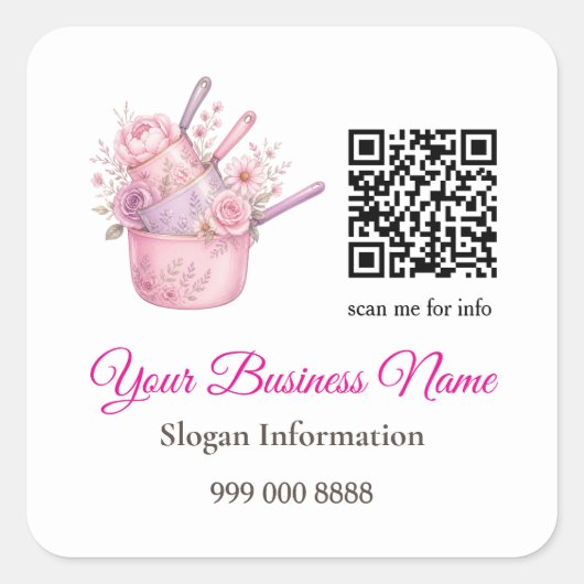 Autocollant de code QR pour l'entreprise de restau (Devant)