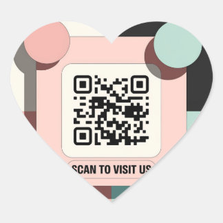 autocollant de code QR rose