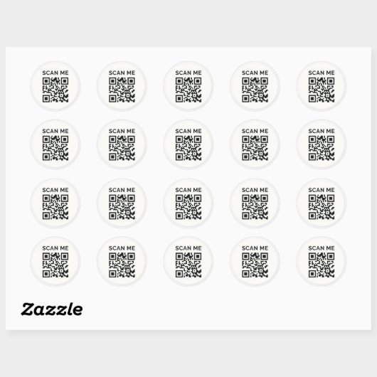 Autocollant de code QR « scannez-moi » minimal (Feuille)