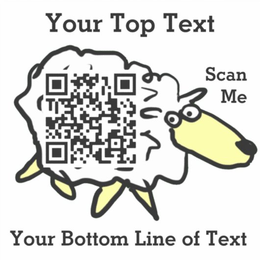 Autocollant de code QR Sheep Fun (Devant)