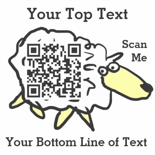 Autocollant de code QR Sheep Fun (Devant)
