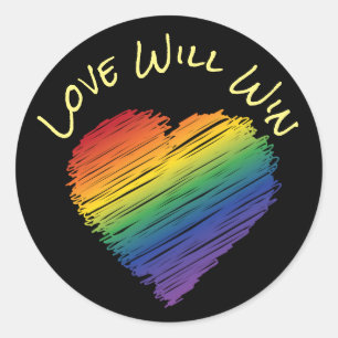 Autocollant de coeur à griffes arc-en-ciel