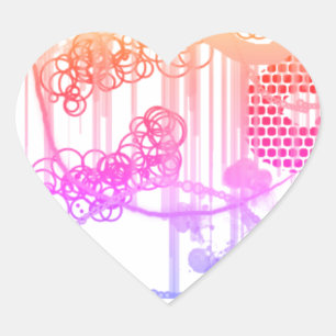 Autocollant de coeur avec conception abstraite