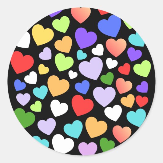 Autocollant de coeur coloré (Devant)