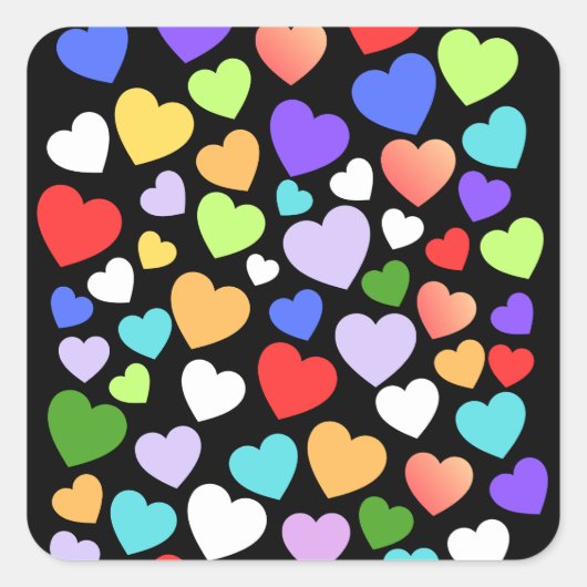 Autocollant de coeur coloré (Devant)