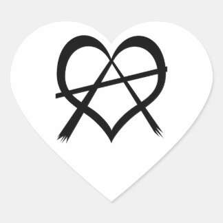 Autocollant de coeur d'anarchie