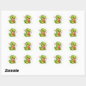 Autocollant de coeur de bébé dinosaure mignon (Feuille)