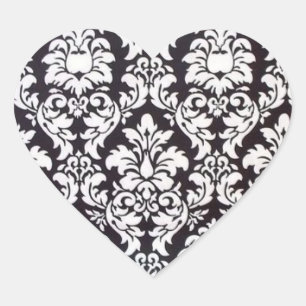 Autocollant de coeur de damassé