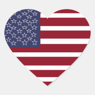 Autocollant de COEUR de DRAPEAU AMÉRICAIN