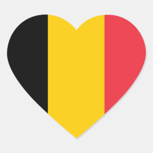 Autocollant de coeur de drapeau de la Belgique