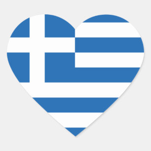 Autocollant de coeur de drapeau de la Grèce