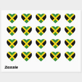Autocollant de coeur de drapeau de la Jamaïque (Feuille)