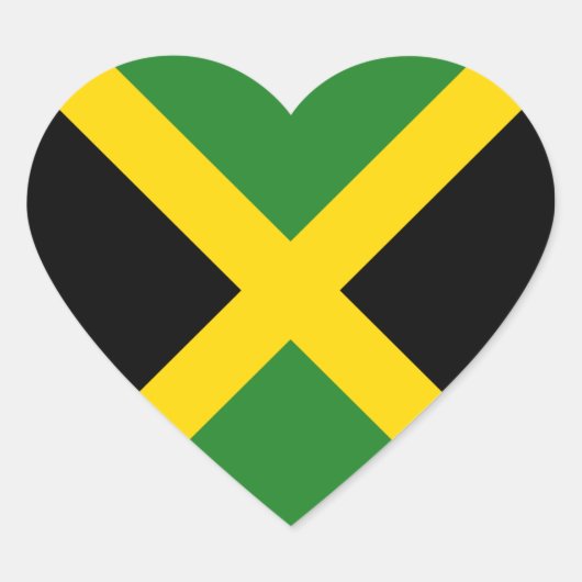 Autocollant de coeur de drapeau de la Jamaïque (Devant)
