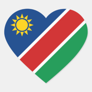 Autocollant de coeur de drapeau de la Namibie