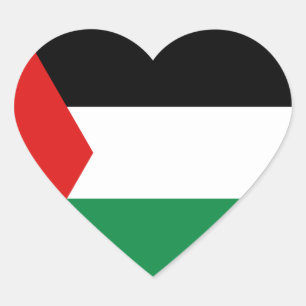 Autocollant de coeur de drapeau de la Palestine