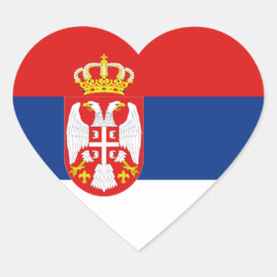 Autocollant de coeur de drapeau de la Serbie