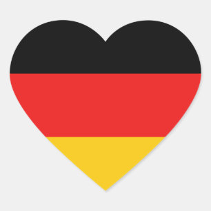 Autocollant de coeur de drapeau de l'Allemagne