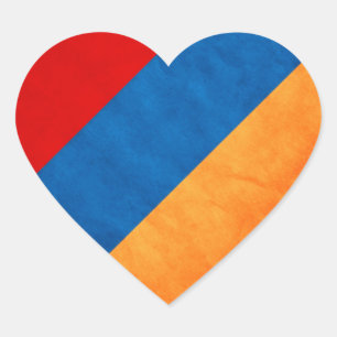 Autocollant de coeur de drapeau de l'Arménie