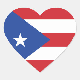 Autocollant de coeur de drapeau de Porto Rico