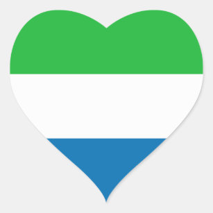 Autocollant de coeur de drapeau de Sierra Leone