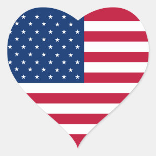 Autocollant de coeur de drapeau des Etats-Unis