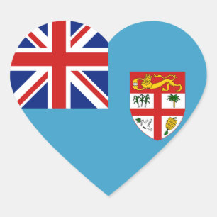 Autocollant de coeur de drapeau des Fidji