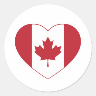 Autocollant de coeur de drapeau du Canada