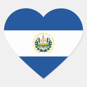 Autocollant de coeur de drapeau du Salvador