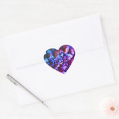 Autocollant de coeur de fleur de saphir et violet (Enveloppe)