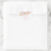 Autocollant de coeur de mariage avec roses en or r (Sac)