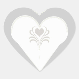 Autocollant de coeur de mariée et perles