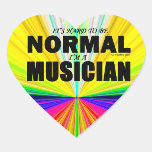 Autocollant de coeur de musicien normal