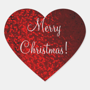 autocollant de coeur de parties scintillant rouge