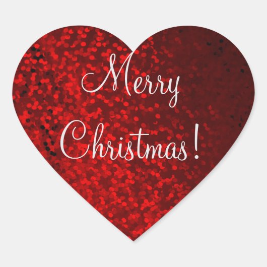 autocollant de coeur de parties scintillant rouge (Devant)