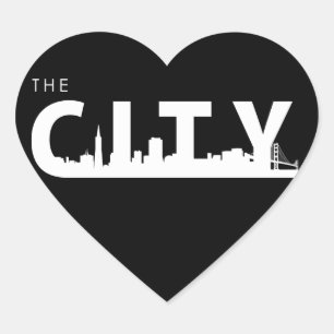 Autocollant de coeur de San Francisco